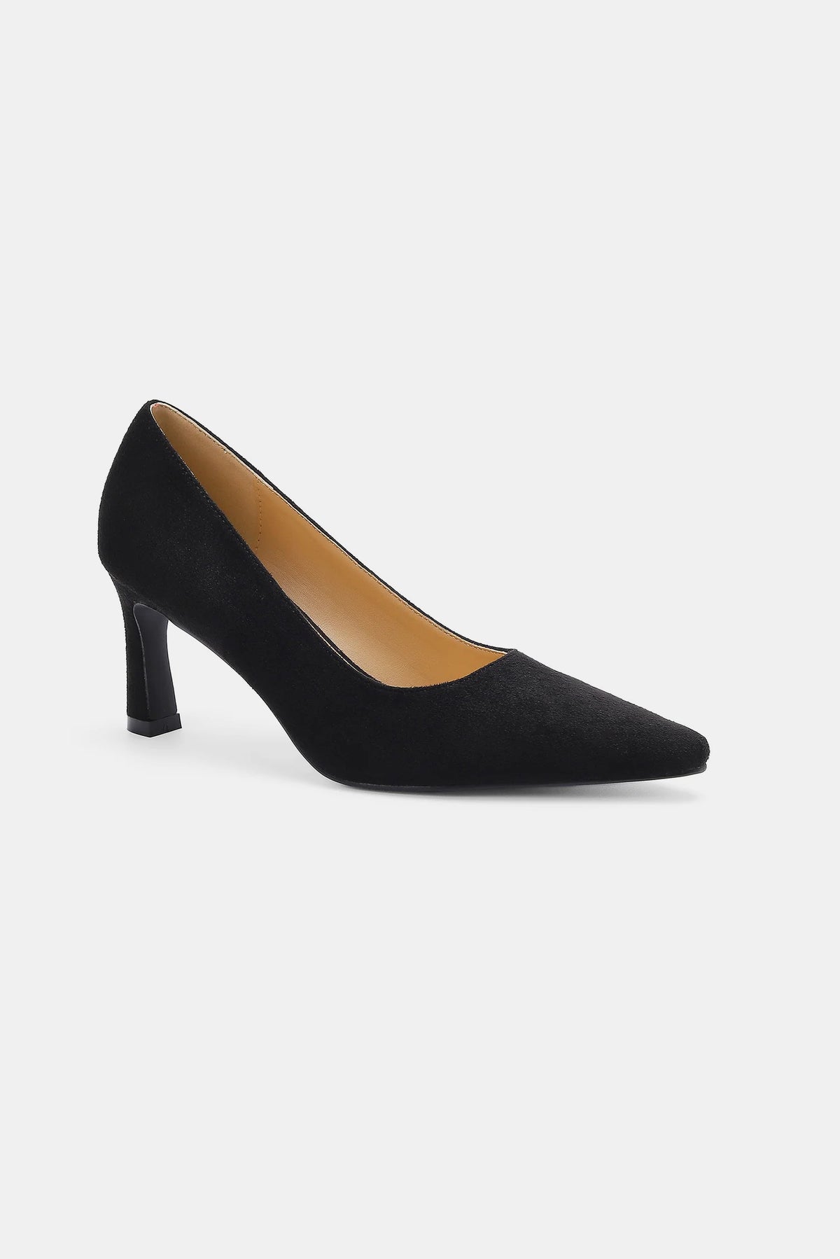Ellis Montclair — Beast Fashion Faux Suede Point Toe Pumps Black Fashion Footwear, alternate view 7