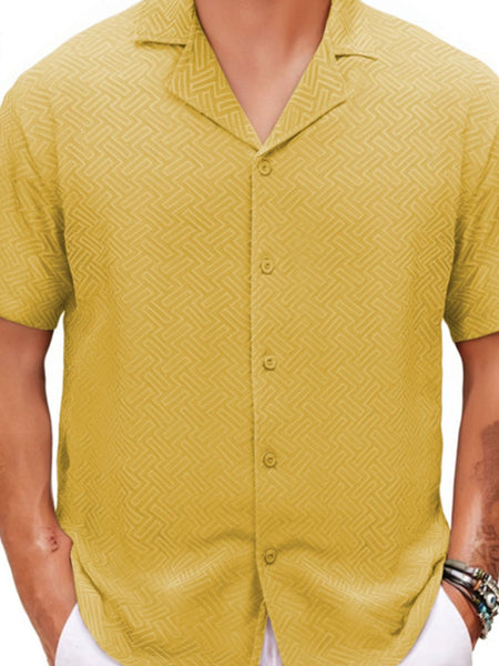 Men's Plus Size Button Down Short Sleeve Shirt - Opulent Empire