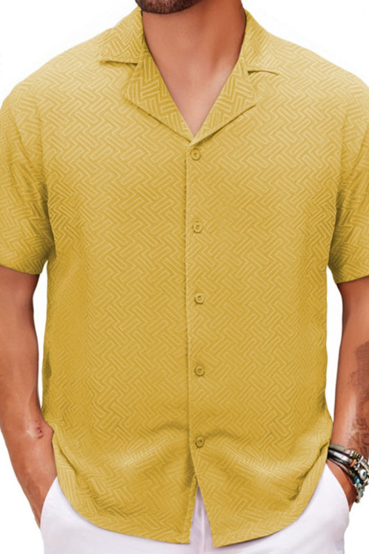 Men's Plus Size Button Down Short Sleeve Shirt - Opulent Empire