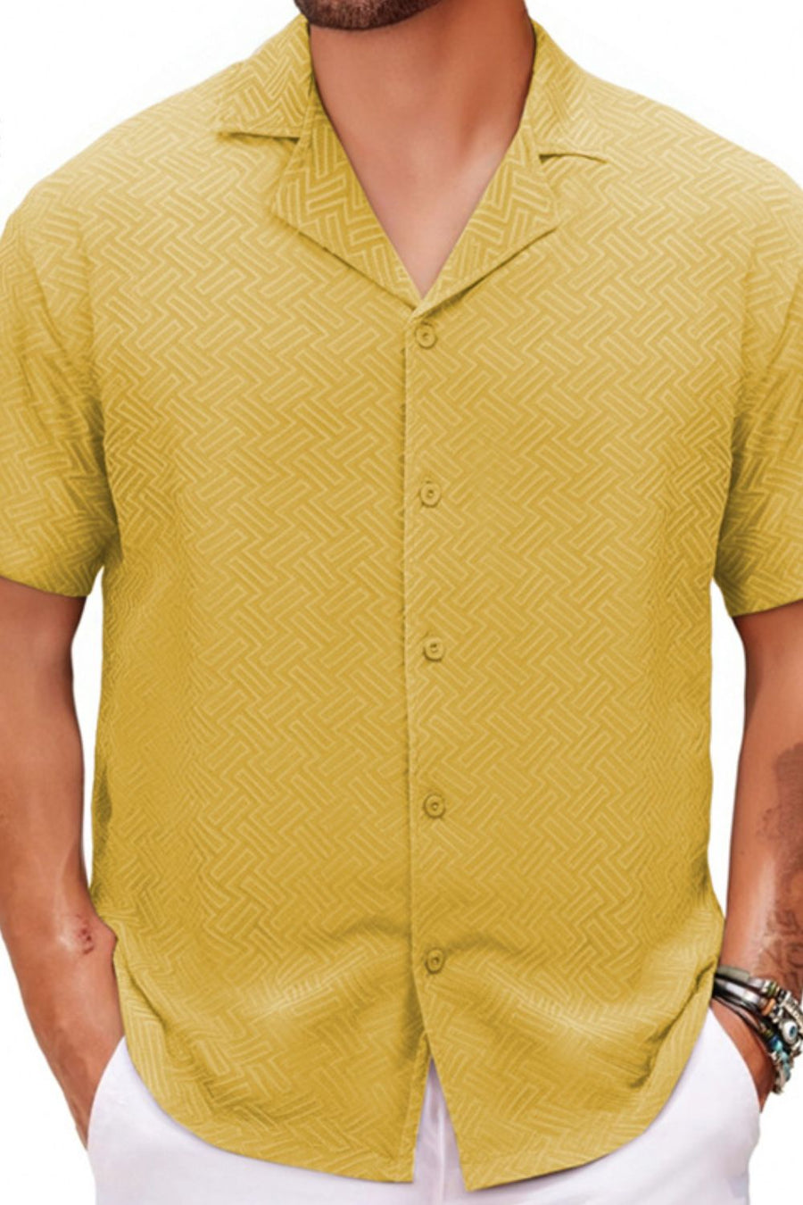 Henrik — Men's Plus Size Button Down Short Sleeve Shirt