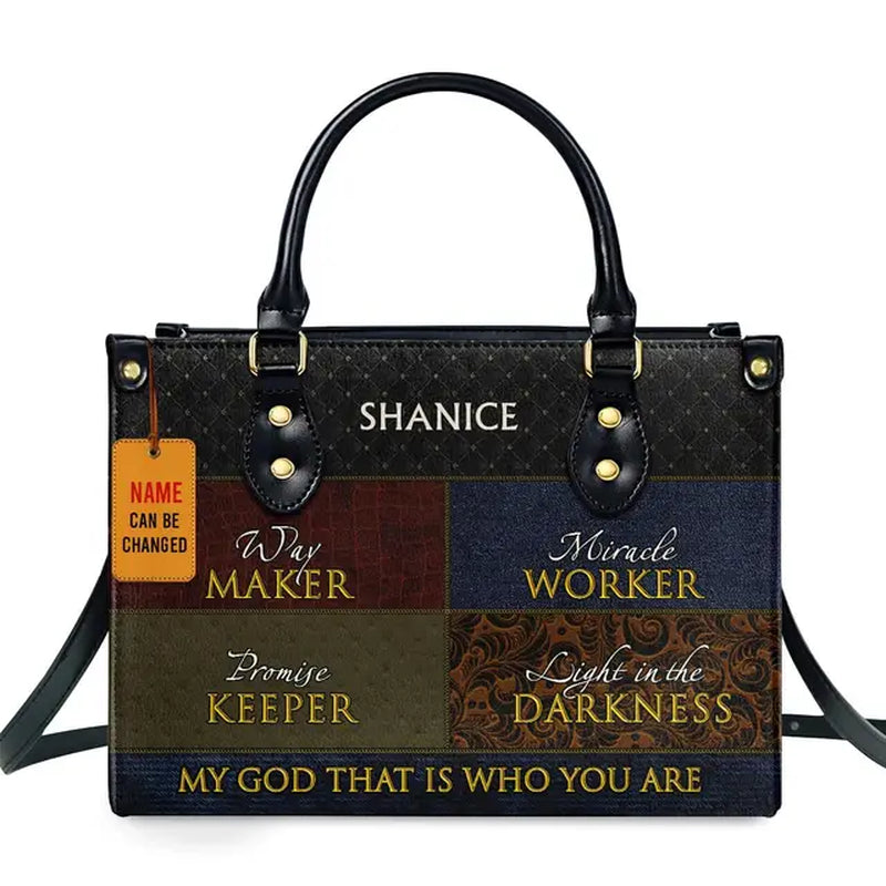 Jocelyn Montclair — Luxury African Girl Print Leather Top-Handle Tote Handbag, alternate view 29