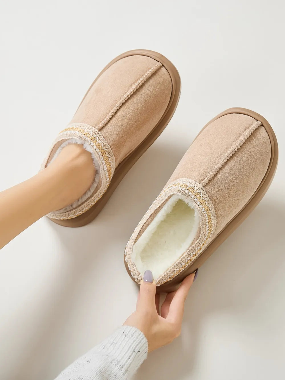 Emery Marino — Faux Fur Suede Platform Slippers Fashion Footwear, alternate view 12