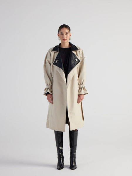 Cloak Beige Maxi Trench Coat