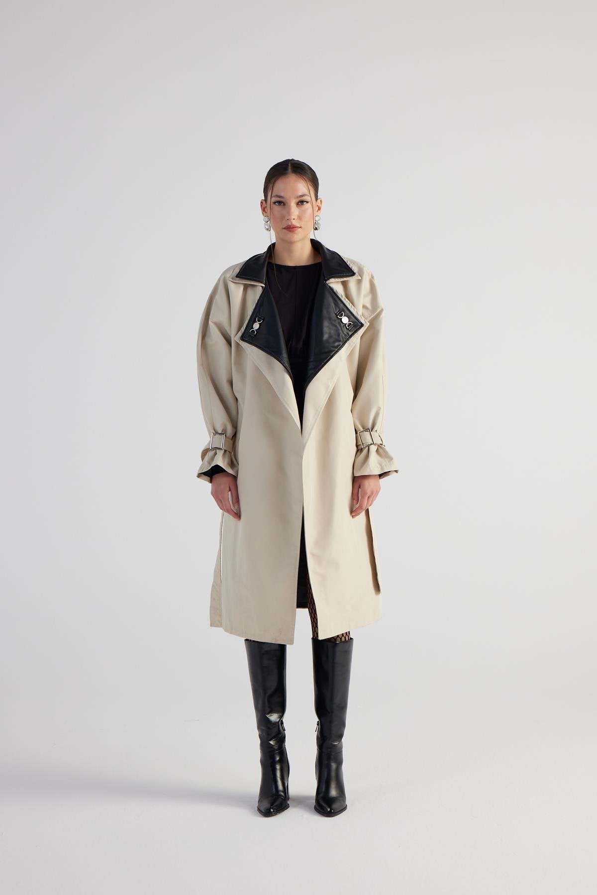Norelle — Cloak Beige Maxi Trench Coat, alternate view 5