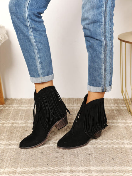 Legend Women's Fringe Cowboy Western Ankle Boots - Opulent Empire