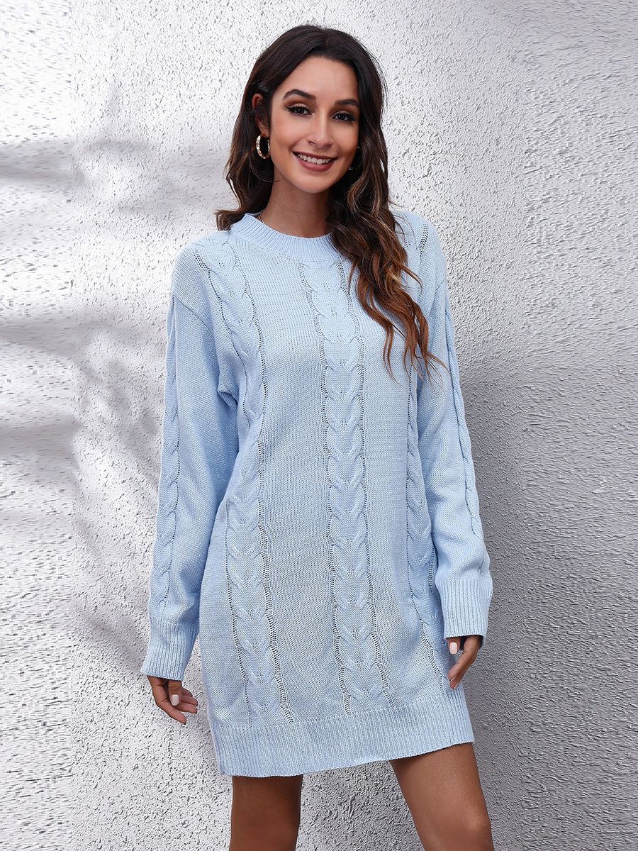 Blaise Bellamy — Cable-Knit Round Neck Sweater Dress, alternate view 4