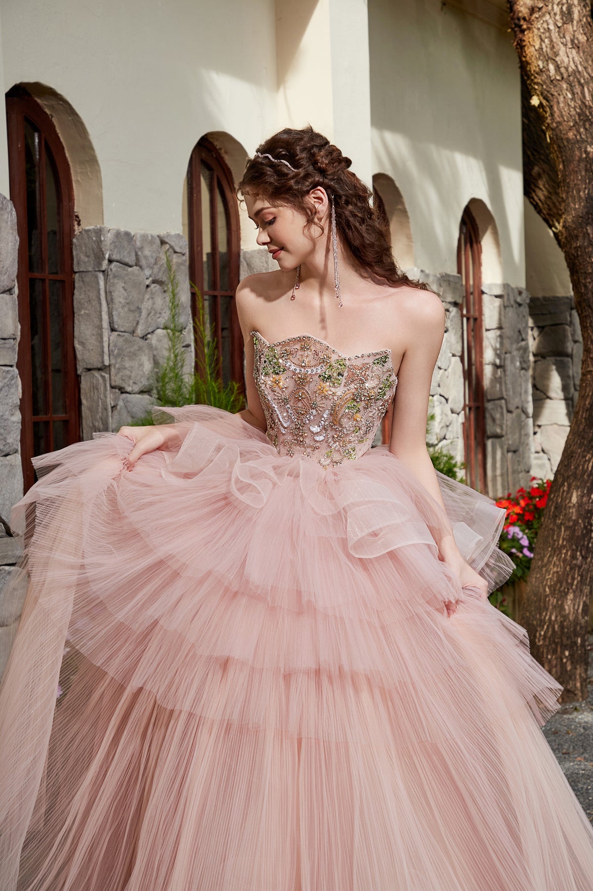 Winona Fontaine — Blush Tulle Reverie Gown, alternate view 4
