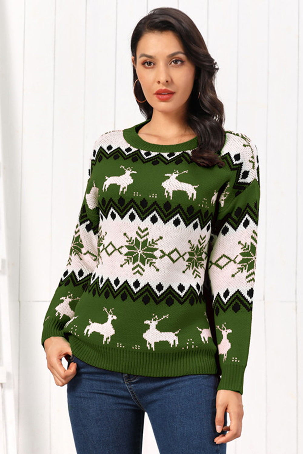 Onyx Rivière — Reindeer Round Neck Sweater, alternate view 5