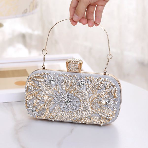 European And American Ladies Handbag With Diamonds