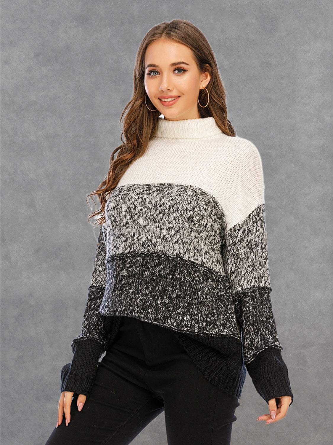 Ocean Fontaine — Angel Wings Color Block Turtleneck Sweater, alternate view 2