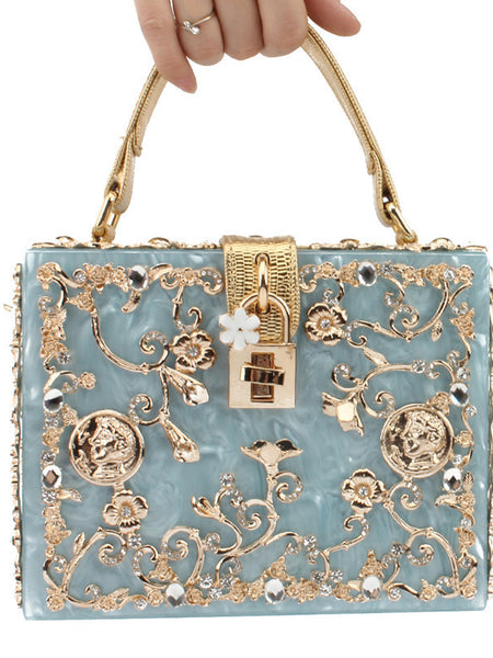 Nova Diamond Studded Square Bag