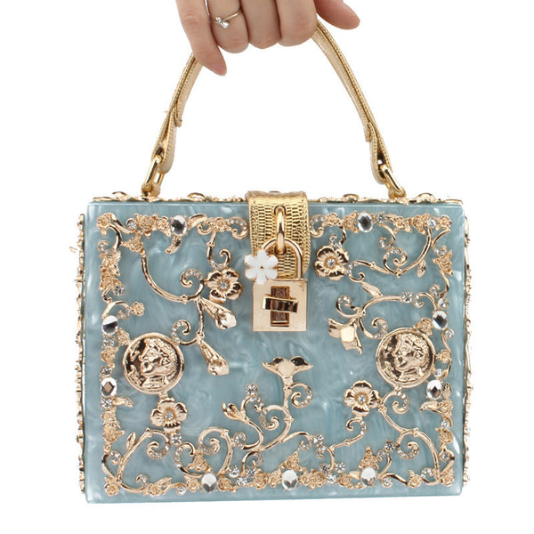 Nova Diamond Studded Square Bag