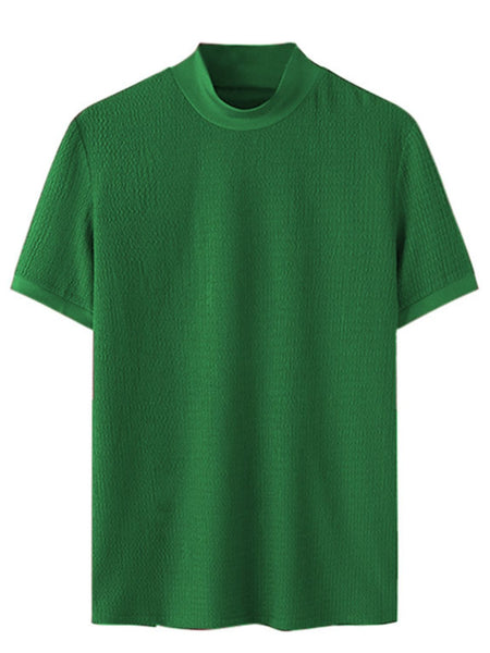 Men's Full Size Mock Neck Short Sleeve T-Shirt Plus Size - Opulent Empire