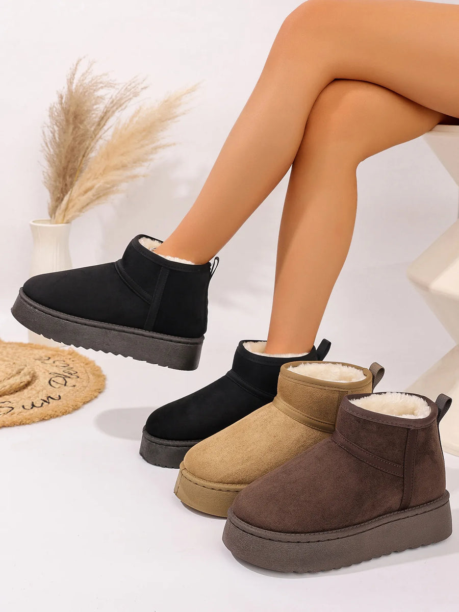 Ocean Bellini — Platform Winter Ankle Boots with Cozy Fleece Lining Fashion Footwear