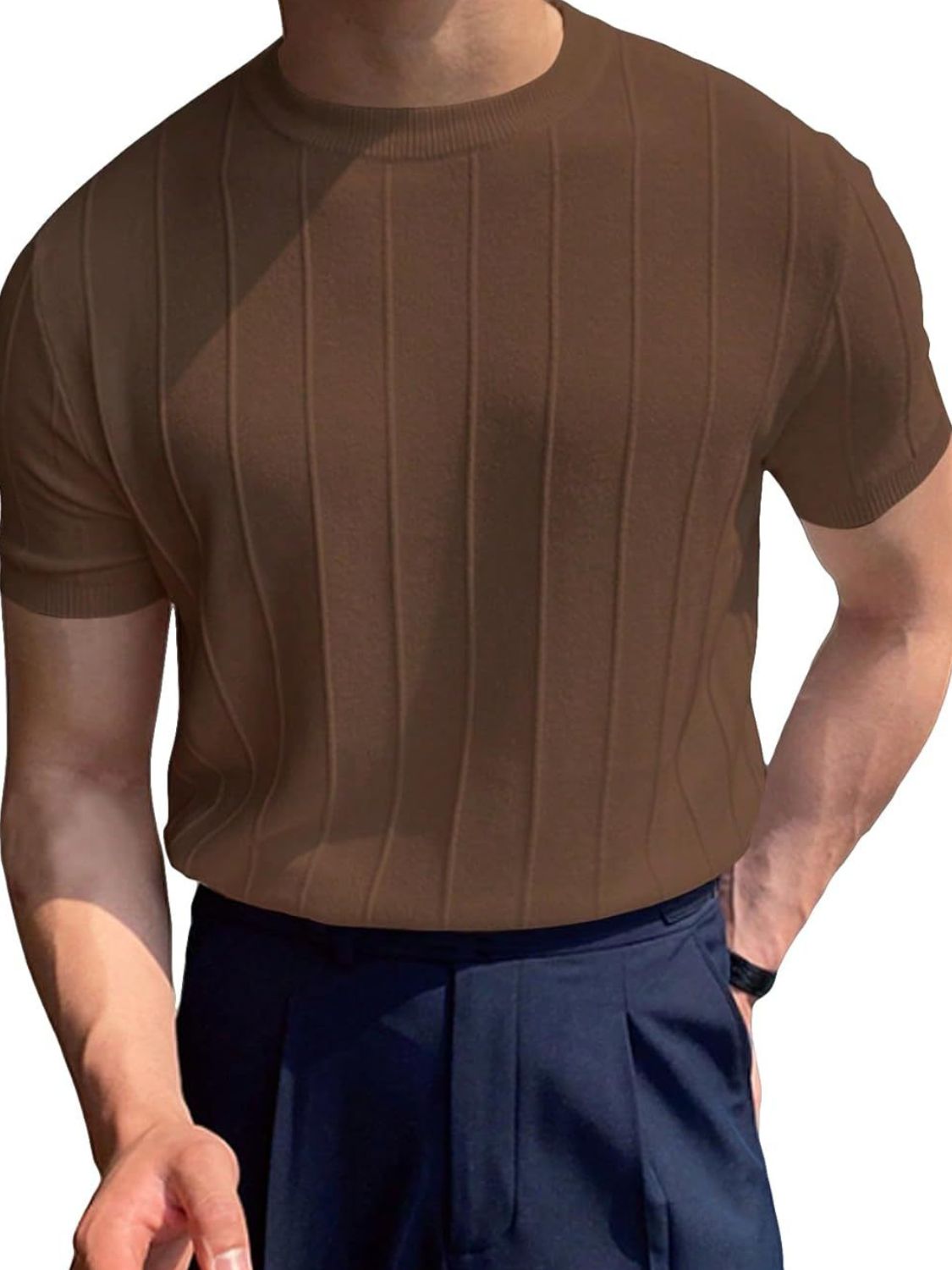 Benedict — Men's Full Size Round Neck Short Sleeve T-Shirt Plus Size, alternate view 6