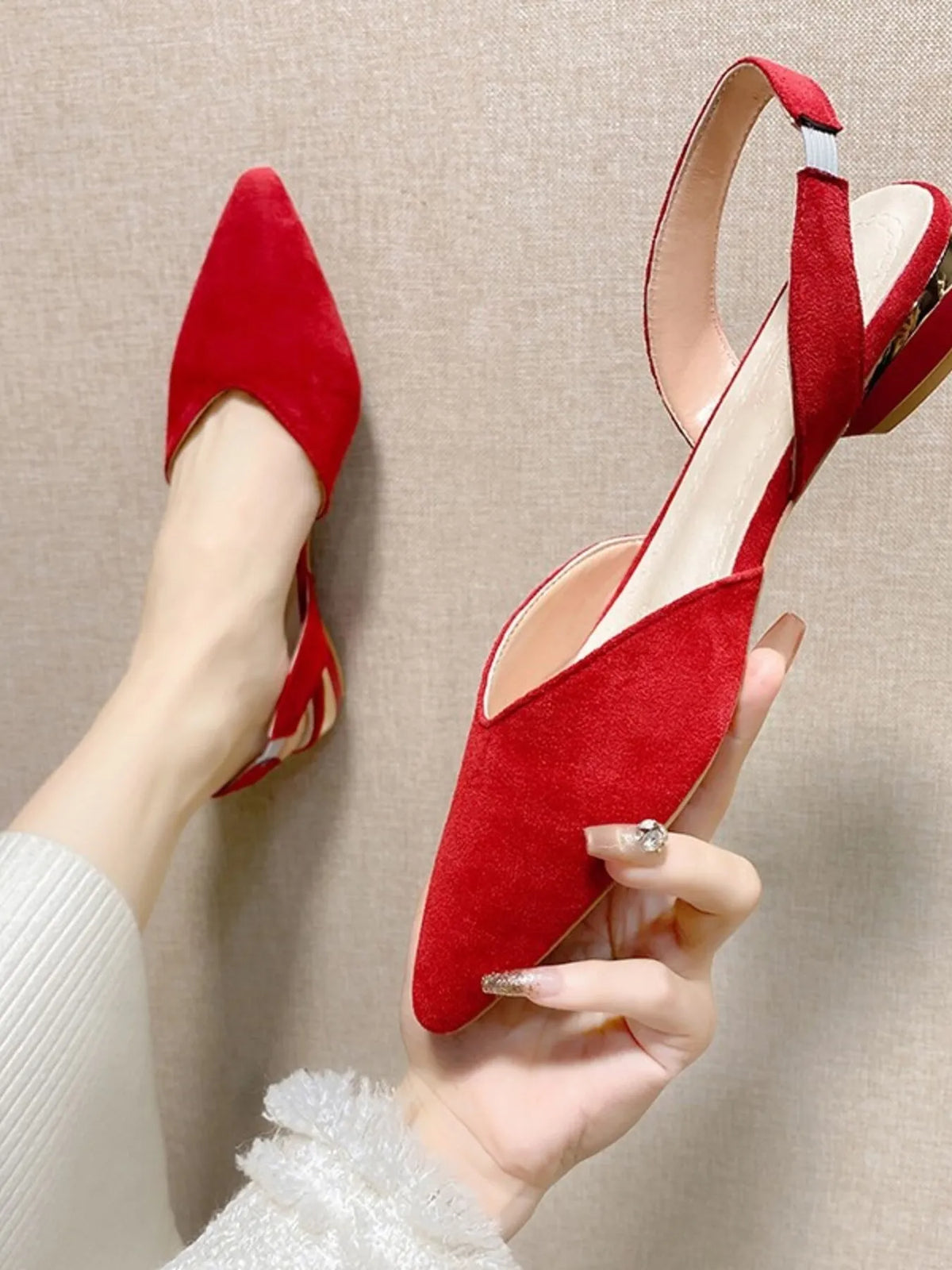 Monroe Sorrento — Pointed Toe Slingback Sandals Fashion Footwear, alternate view 4