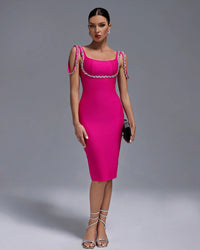 Verena — Strappy Sleeveless Rhinestone Over Knee Bandage Dress