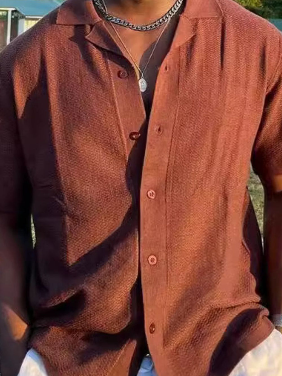 Men's Plus Size Button Down Short Sleeve Shirt - Opulent Empire