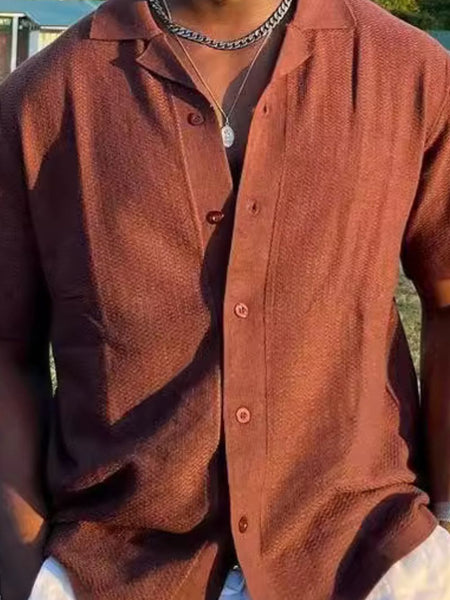 Men's Plus Size Button Down Short Sleeve Shirt - Opulent Empire