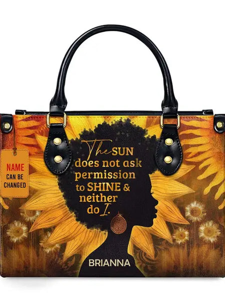 Luxury African Girl Print Leather Top-Handle Tote Handbag for Women