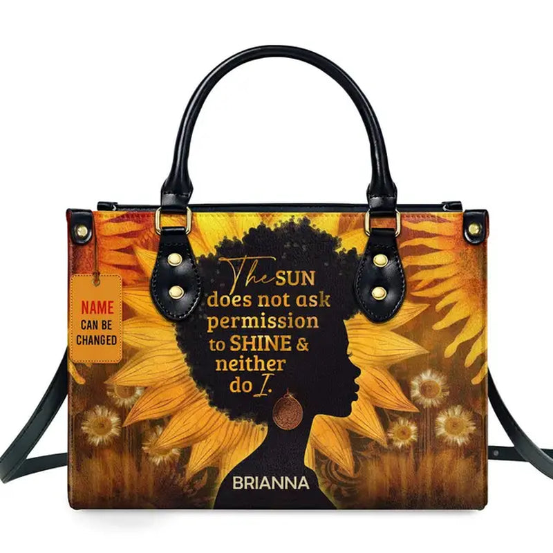 Luxury African Girl Print Leather Top-Handle Tote Handbag for Women