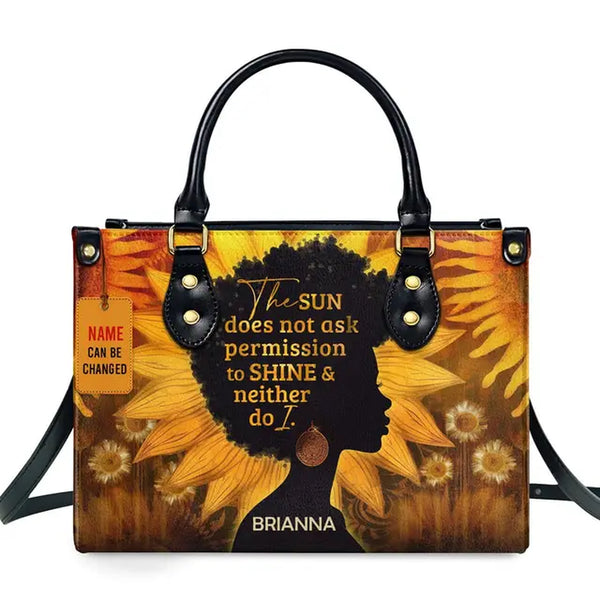 Luxury African Girl Print Leather Top-Handle Tote Handbag for Women