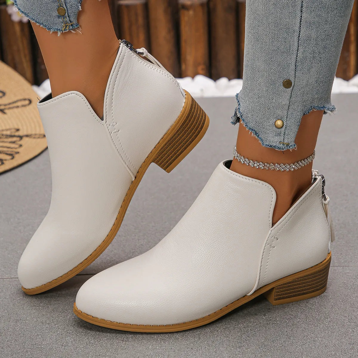 Sage Venturi — Classic Block Heel Ankle Boots, alternate view 8