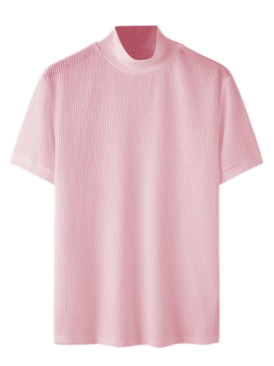 Men's Full Size Mock Neck Short Sleeve T-Shirt Plus Size - Opulent Empire