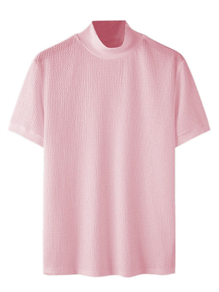 Men's Full Size Mock Neck Short Sleeve T-Shirt Plus Size - Opulent Empire