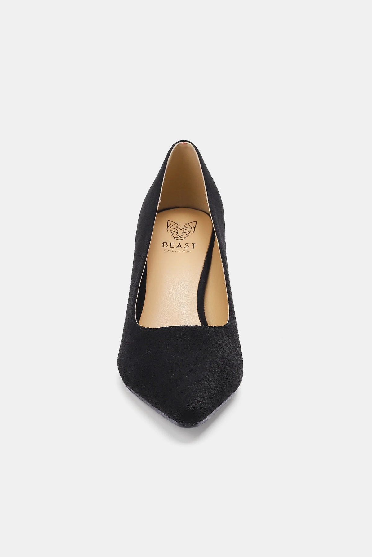 Ellis Montclair — Beast Fashion Faux Suede Point Toe Pumps Black Fashion Footwear, alternate view 8
