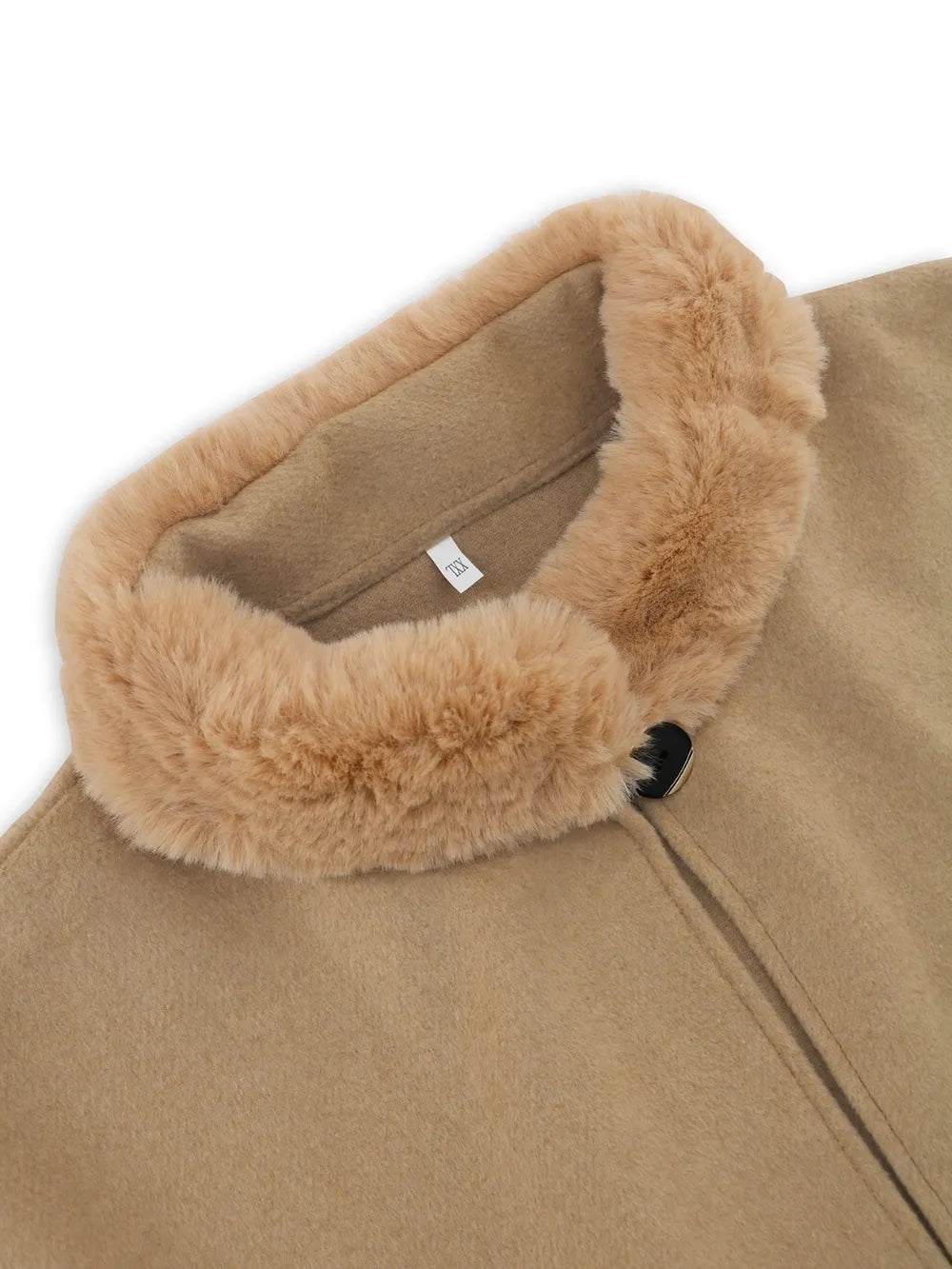 Quinn Versailles — Fuzzy Trim Long Sleeve Poncho, alternate view 7