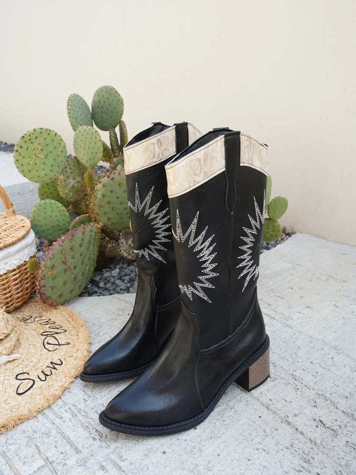 Noa Allegra — Point Toe Block Heels Boots Fashion Footwear, alternate view 3