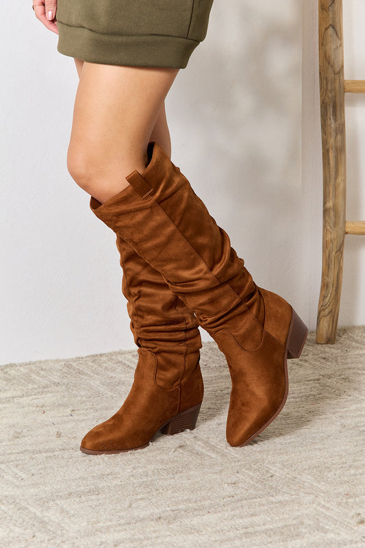 East Lion Corp Block Heel Knee High Boots - Opulent Empire