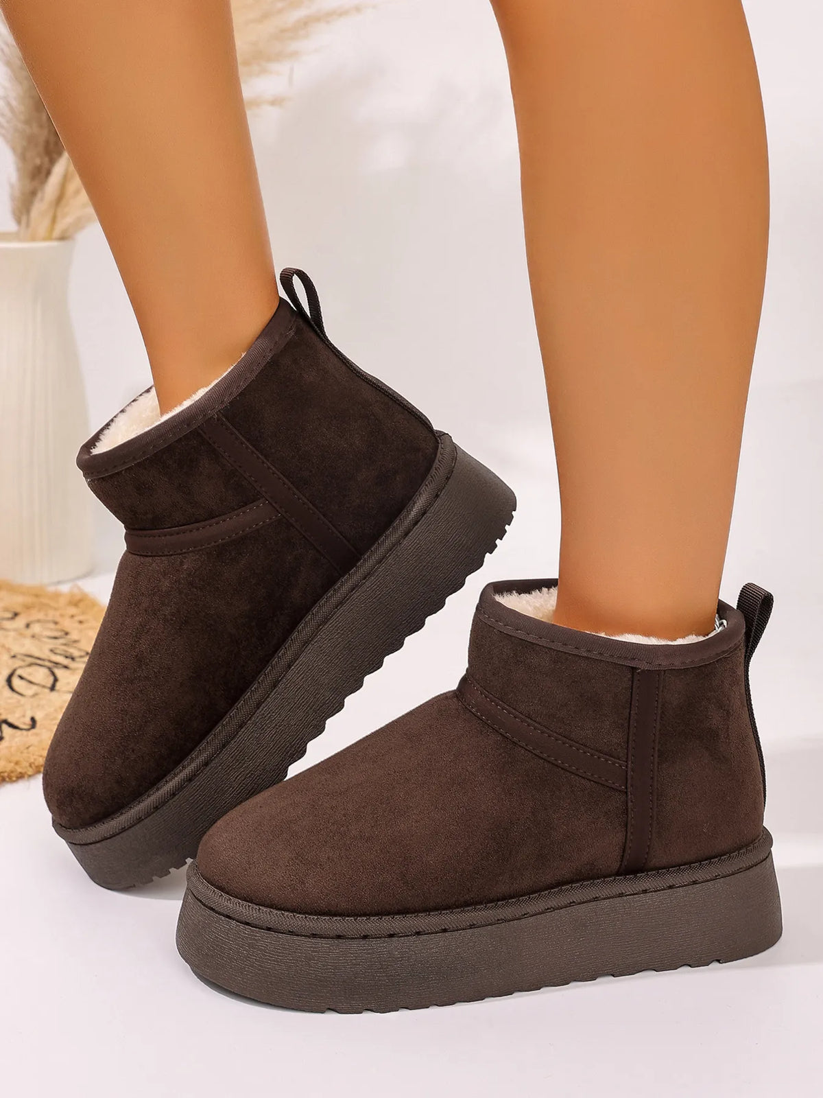 Ocean Bellini — Platform Winter Ankle Boots with Cozy Fleece Lining Fashion Footwear, alternate view 9