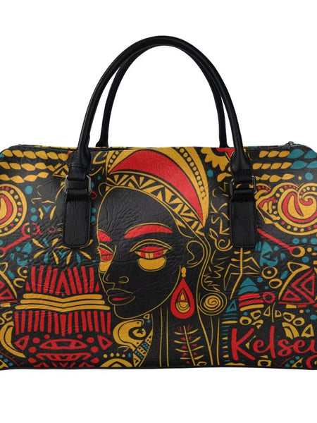 Zahara™ | Elegant African Warrior Faith Leather Duffel - Opulent Empire