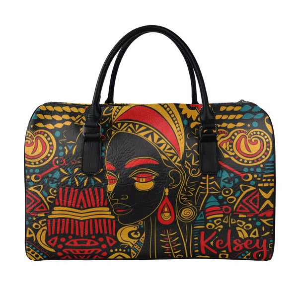 Zahara™ | Elegant African Warrior Faith Leather Duffel