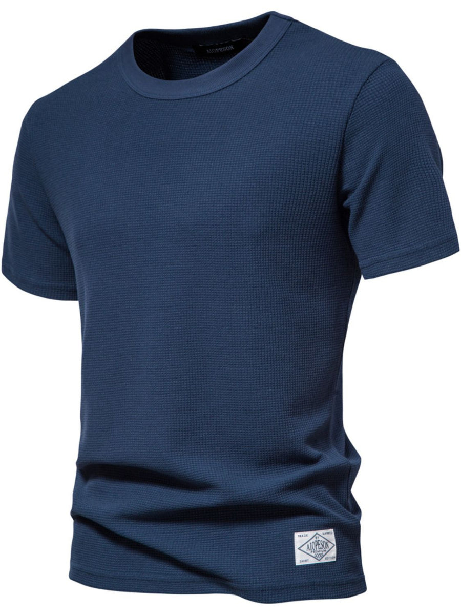 Nathaniel — Men's Waffle-Knit Short Sleeve T-Shirt, alternate view 2