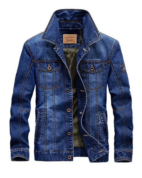 Men's Denim Jacket with Velvet Lining and Fur Collar, Slim Fit Outerwear