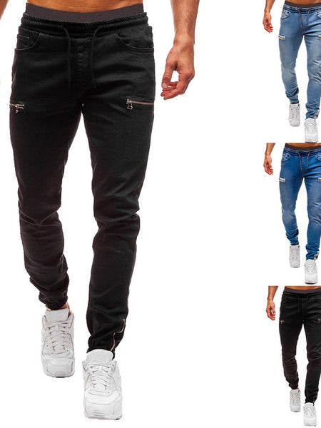 White Pants Jeans Trousers For Men Retro Party Work Mens