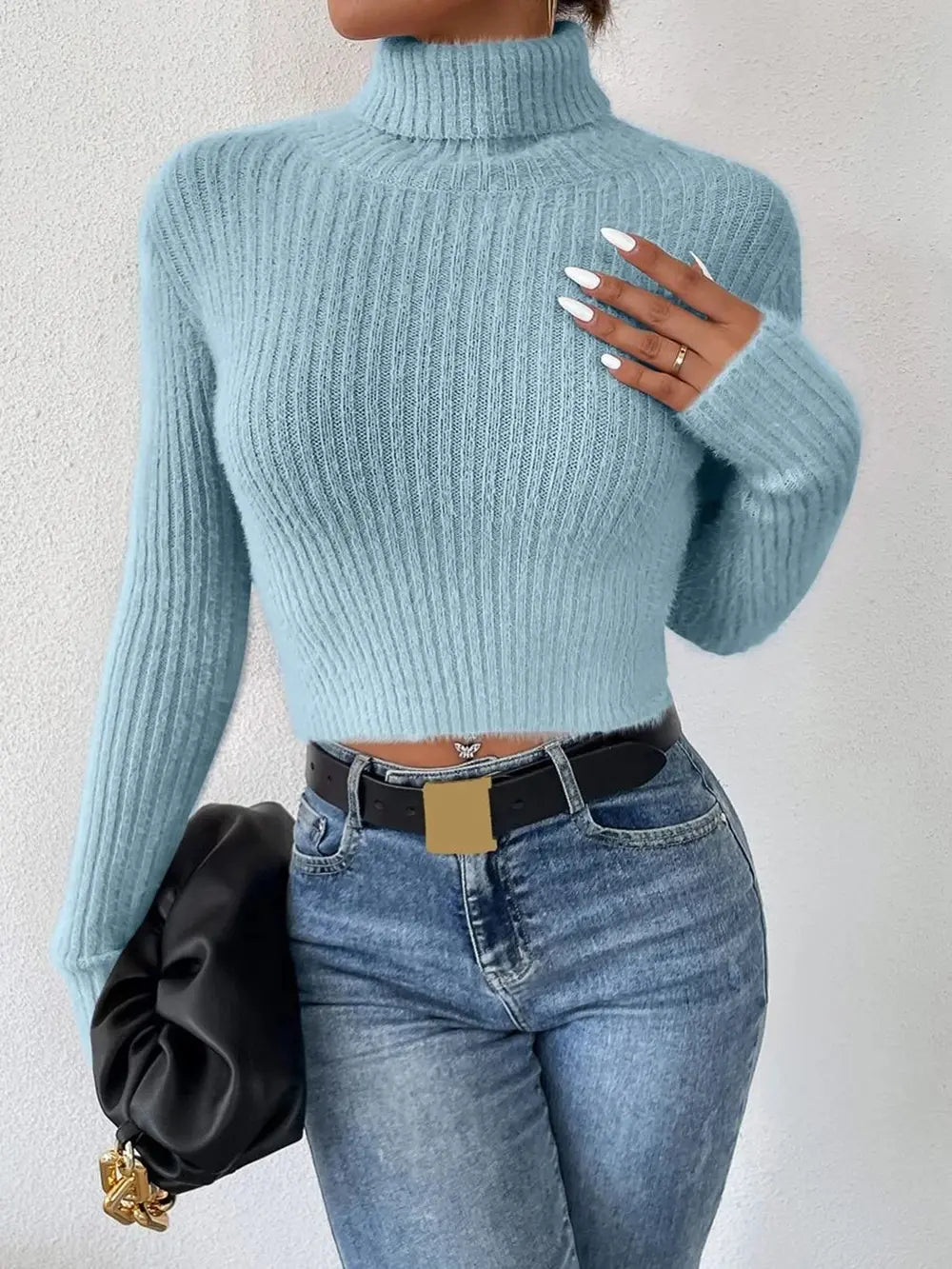 Harbor Fontaine — Ribbed Turtleneck Long Sleeve Sweater, alternate view 20