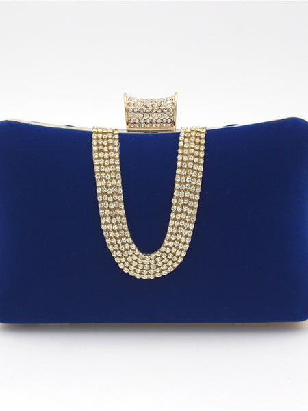 Emery Suede U-Shaped Diamond Clutch