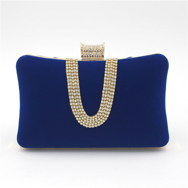 Emery Suede U-Shaped Diamond Clutch