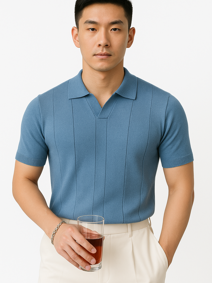 Men's Plus Size Collared Neck Short Sleeve Polo - Opulent Empire