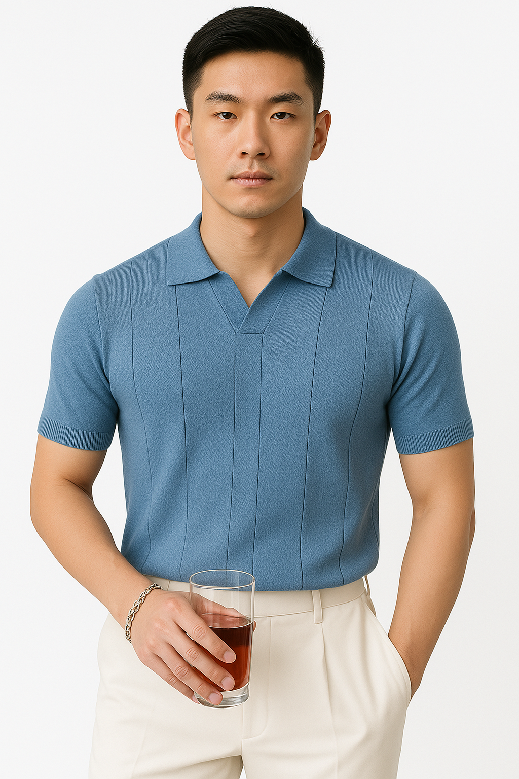 Maximilian Beaumont — Men's Plus Size Collared Neck Short Sleeve Polo Men's Tailored Shorts, alternate view 4