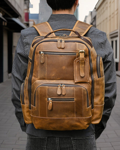 Oskar™ | Premium Retro Leather Backpack