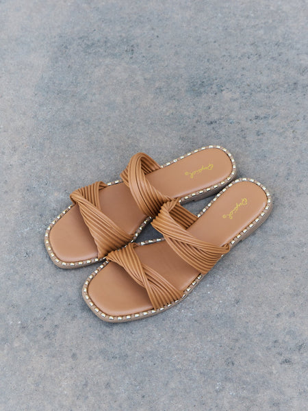 Qupid Summertime Fine Double Strap Twist Sandals - Opulent Empire