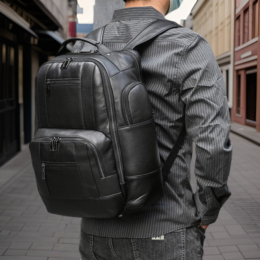 Oskar™ — Premium Retro Leather Backpack Men's Statement Handbag