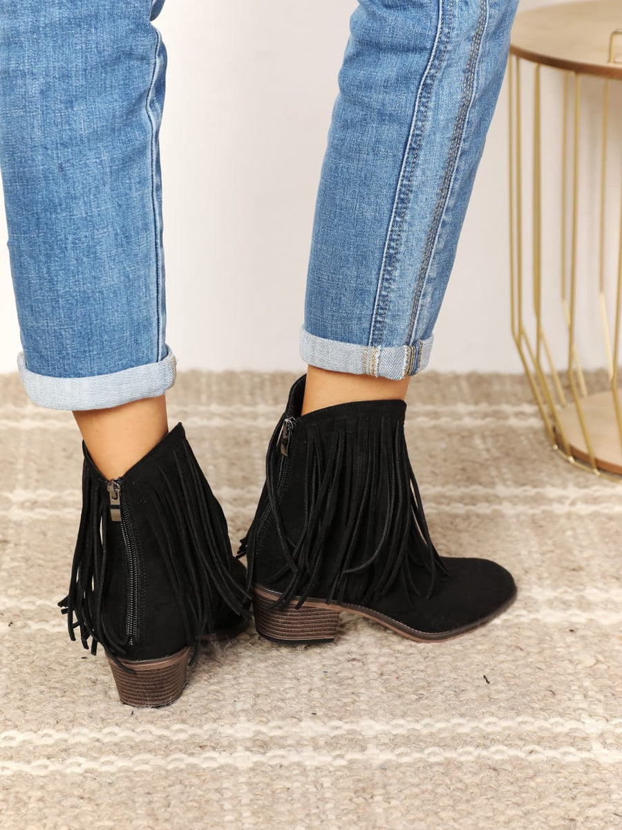 Legend Women's Fringe Cowboy Western Ankle Boots - Opulent Empire