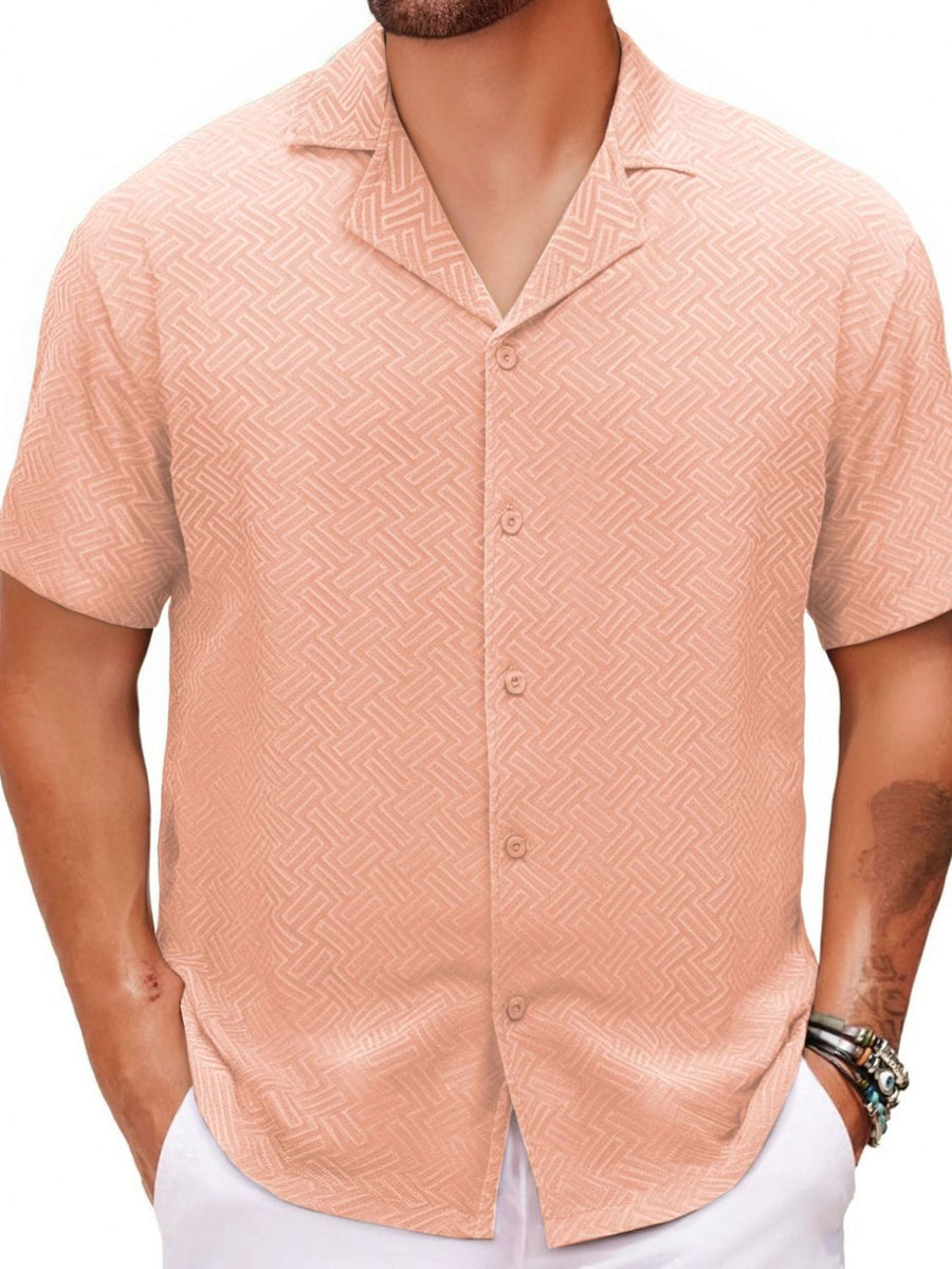 Henrik — Men's Plus Size Button Down Short Sleeve Shirt, alternate view 2
