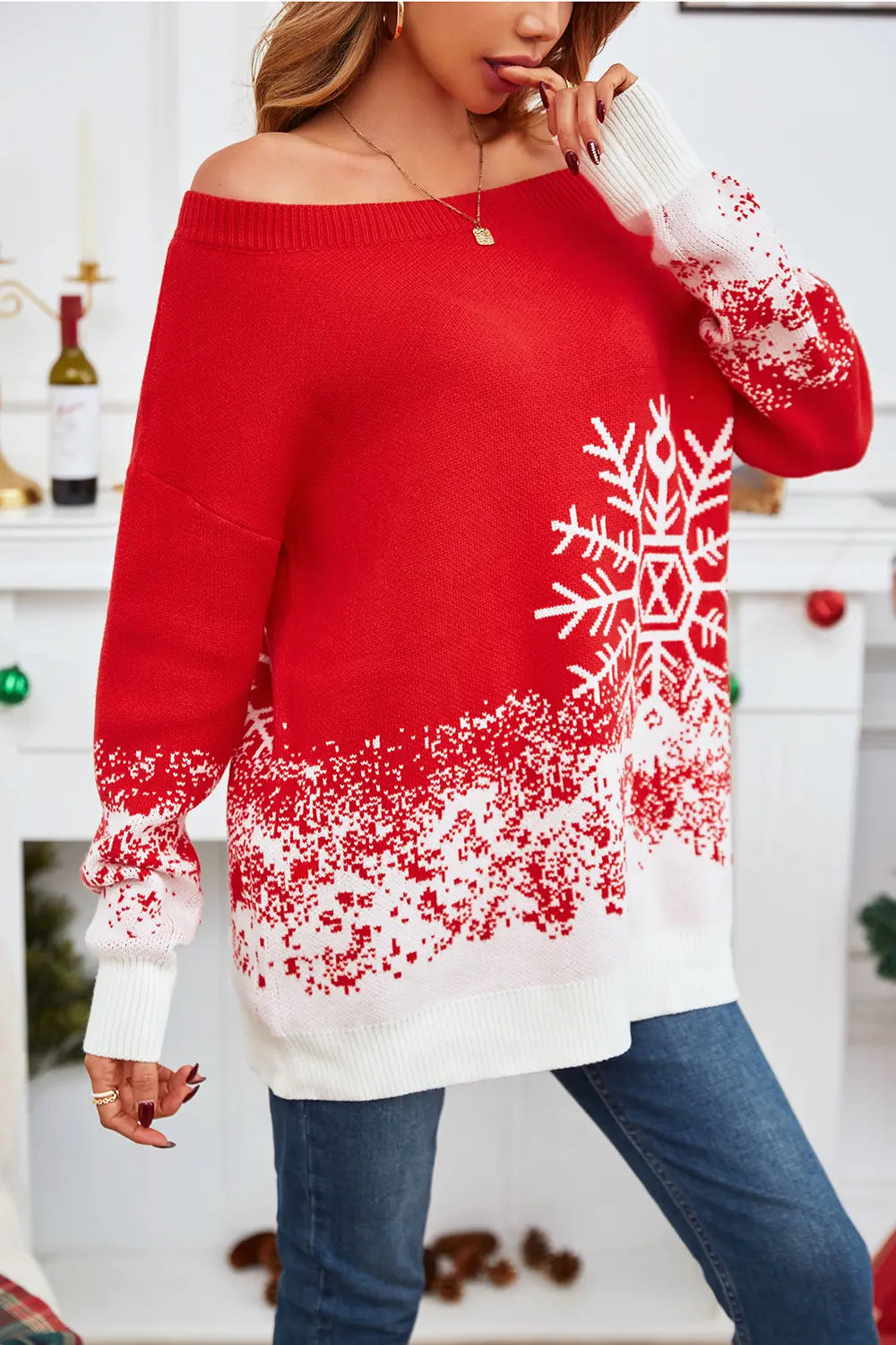 Sasha Moreau — Off-Shoulder Long Sleeve Sweater, alternate view 4